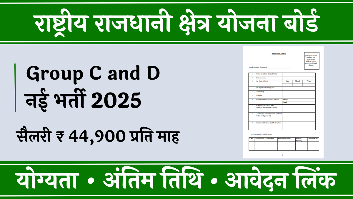 National Capital Region Planning Board Recruitment 2025